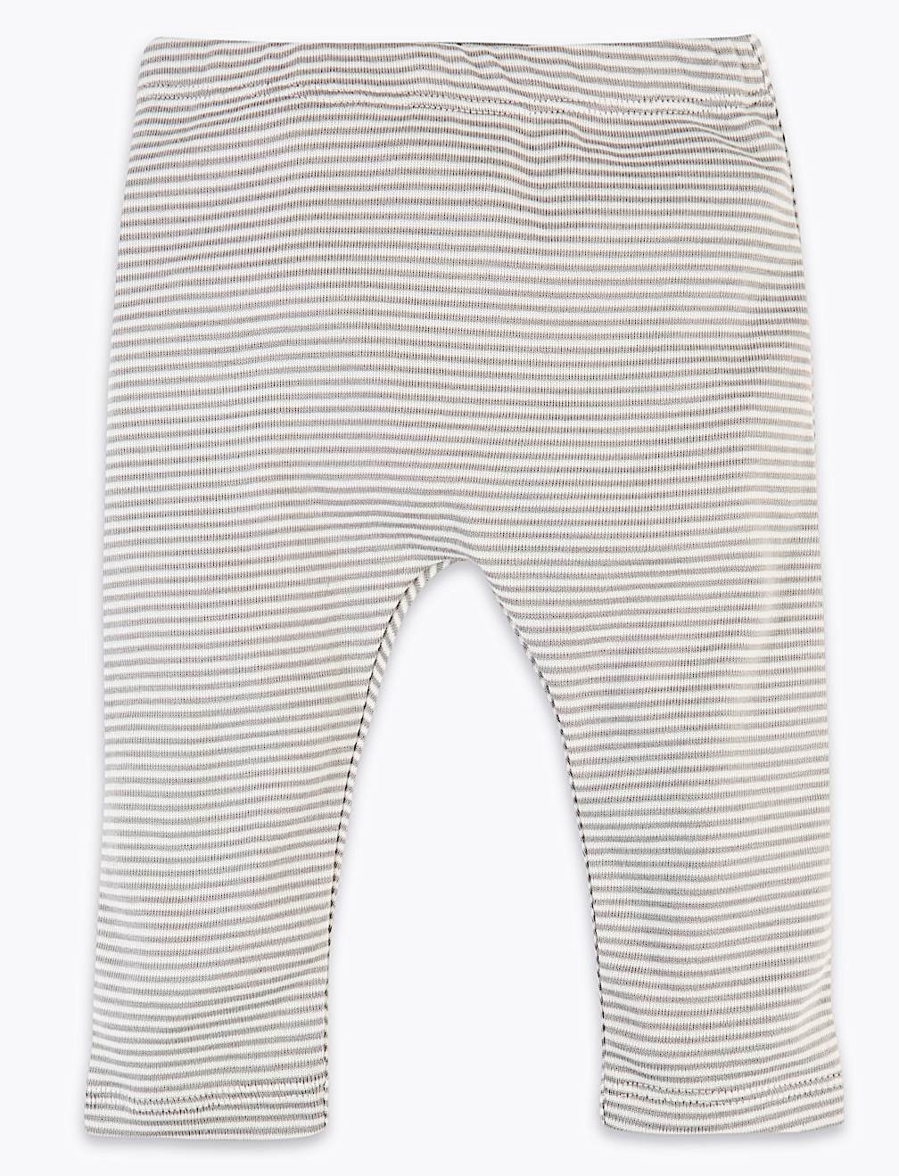 3 Pack Cotton Striped & Star Print Leggings