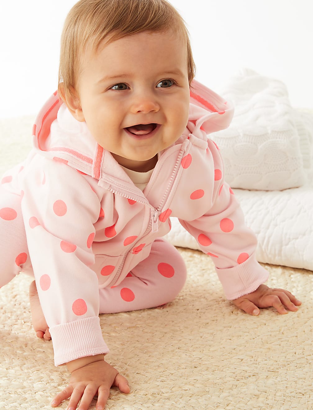 Cotton Rich Spot Zip Hoodie (0-3 Yrs)