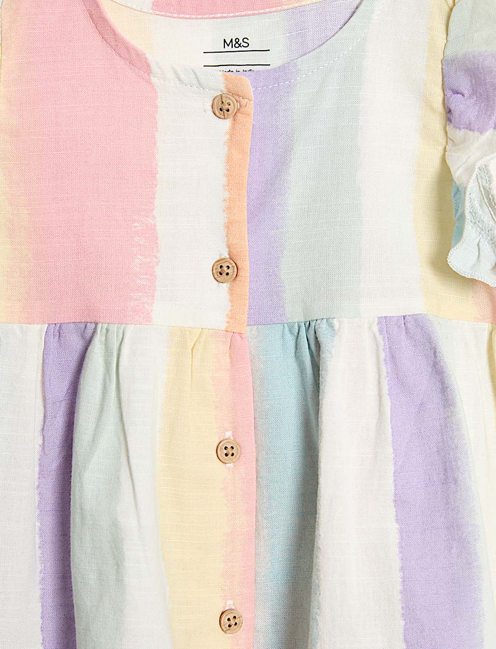 Pure Cotton Rainbow Stripe Dress (0 Mths-3 Yrs)