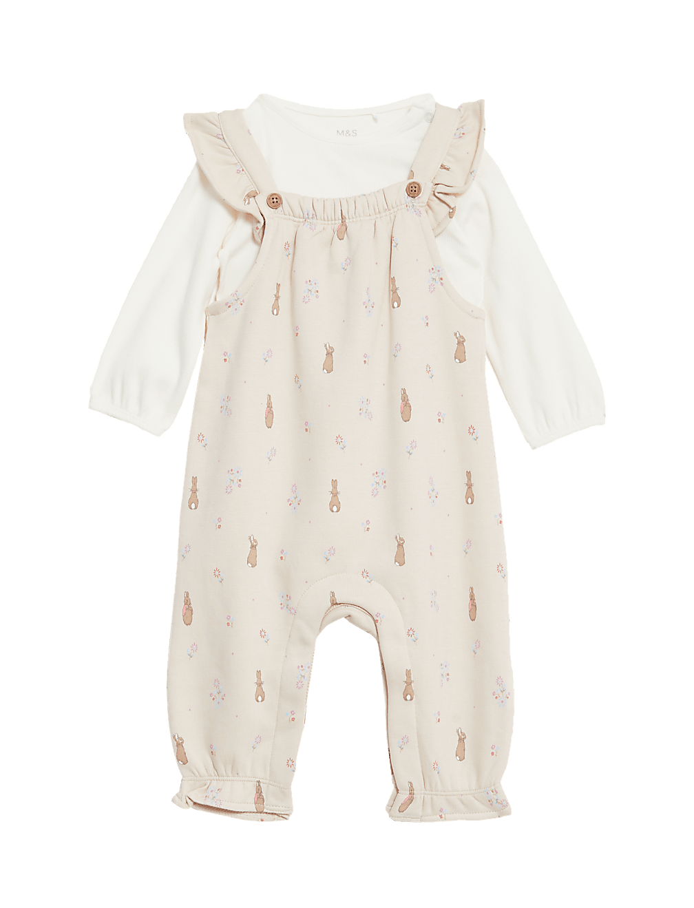 Cotton Rich Peter Rabbit™ Dungaree Outfit (0-3 Yrs)