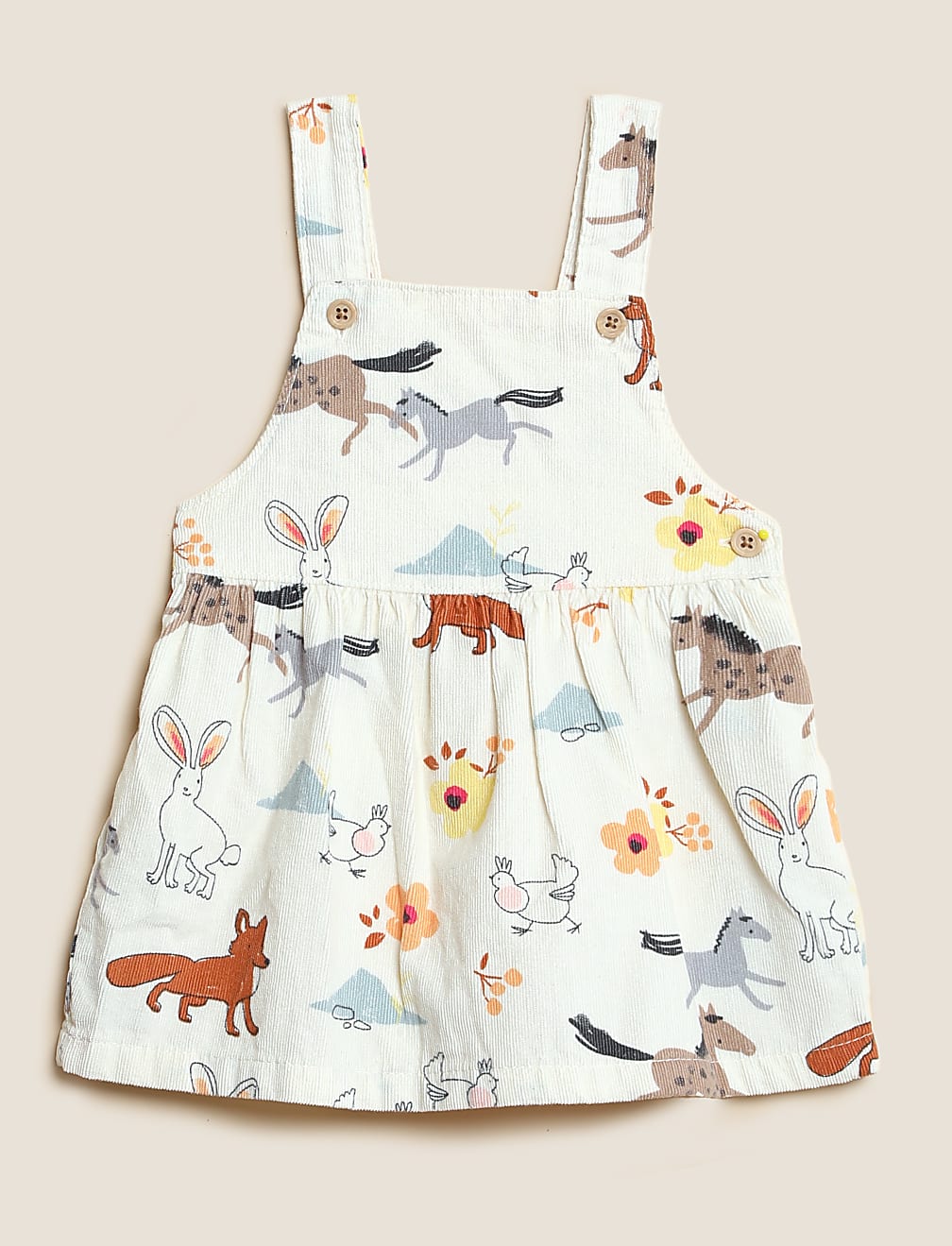 3pc Cotton Rich Woodland Pinafore Outfit