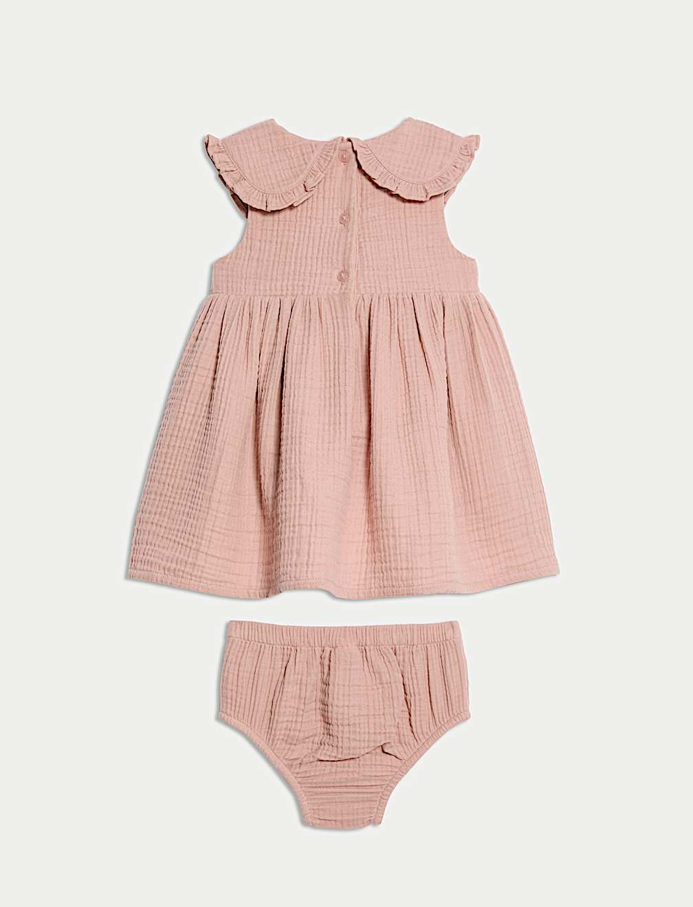 2pc Pure Cotton Collar Dress With Knickers (0-3 Yrs)