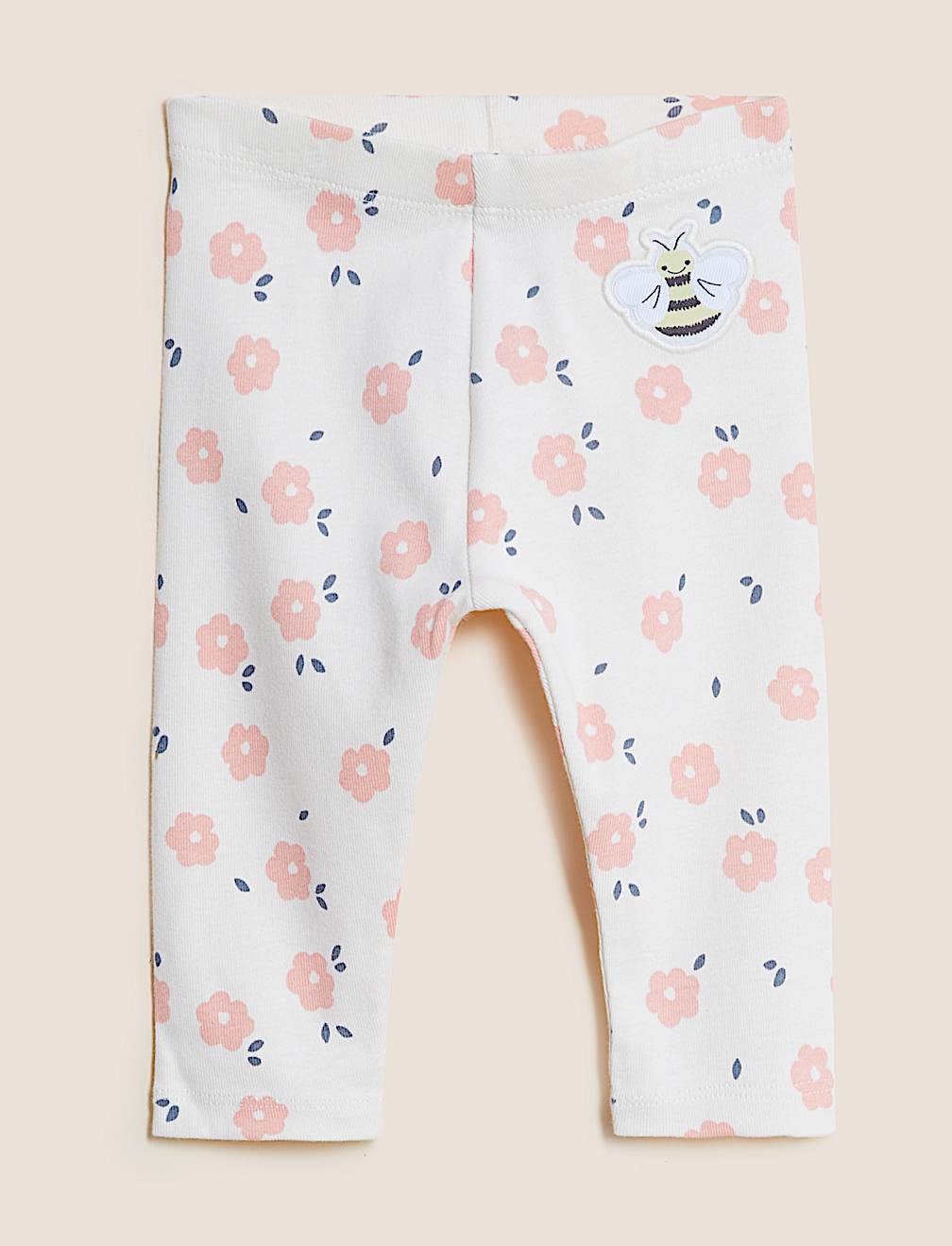 3pk Pure Cotton Floral Leggings (0-3 Yrs)