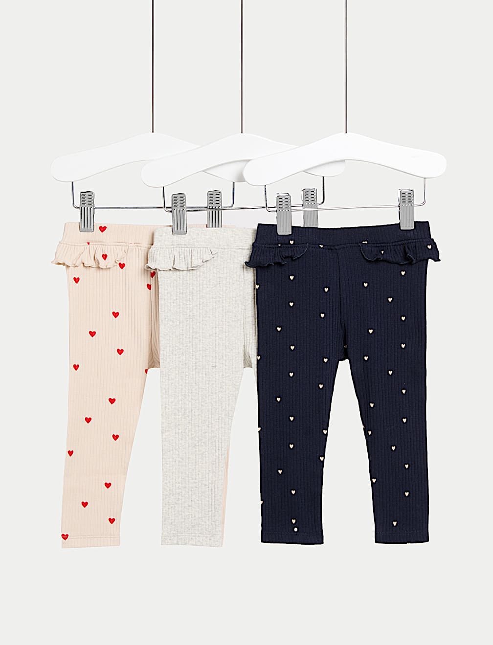 3pk Heart Cotton Legging