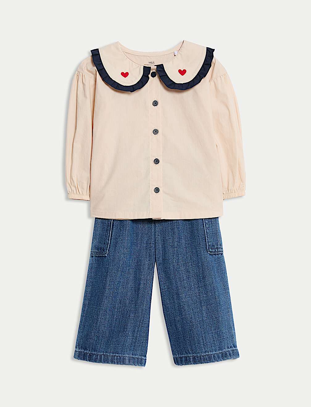 2pc Pure Cotton Heart Outfit (0 Mths - 6 Yrs)