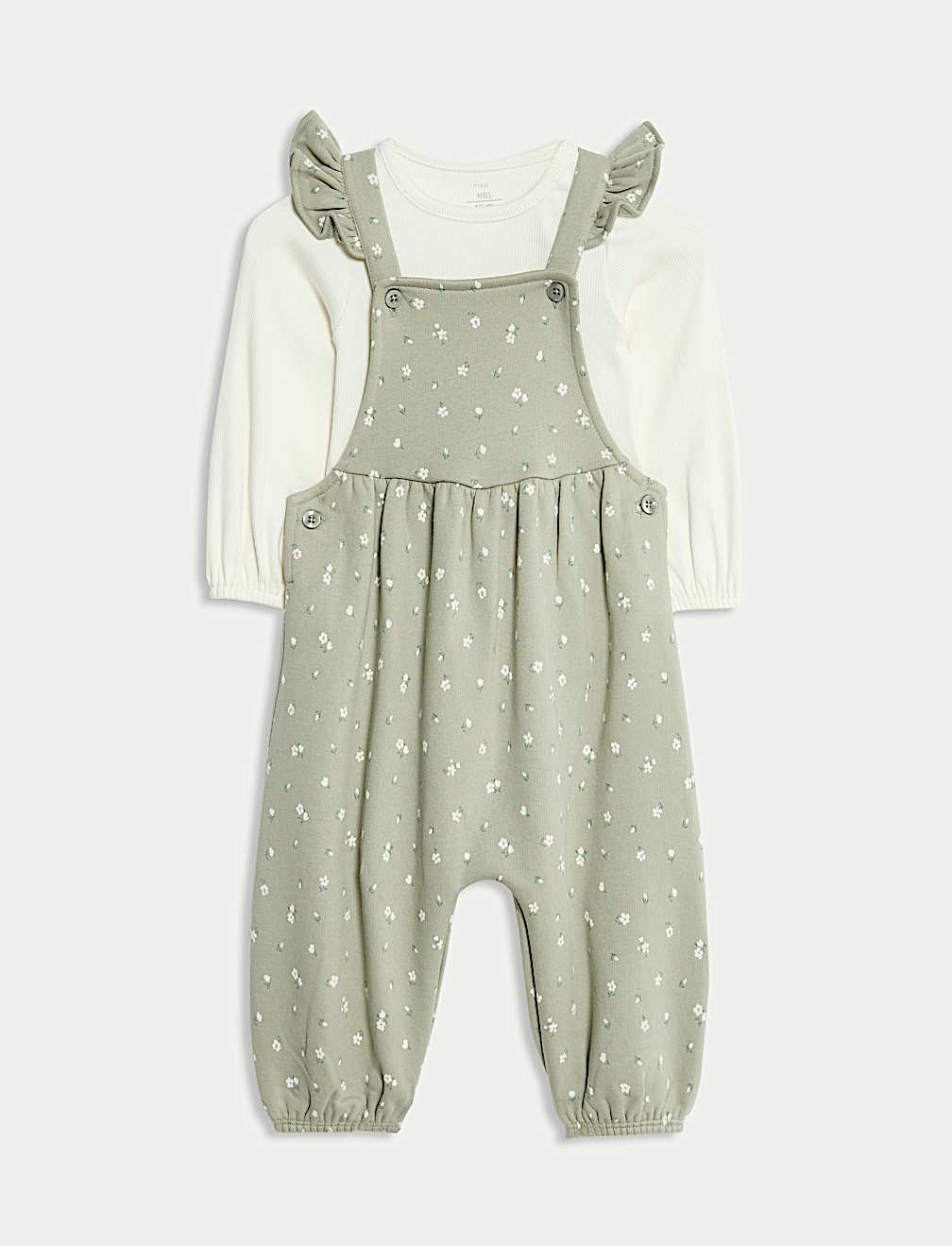 2pc Cotton Rich Patterned Dungaree Outfit (0 Mths - 3 Yrs)