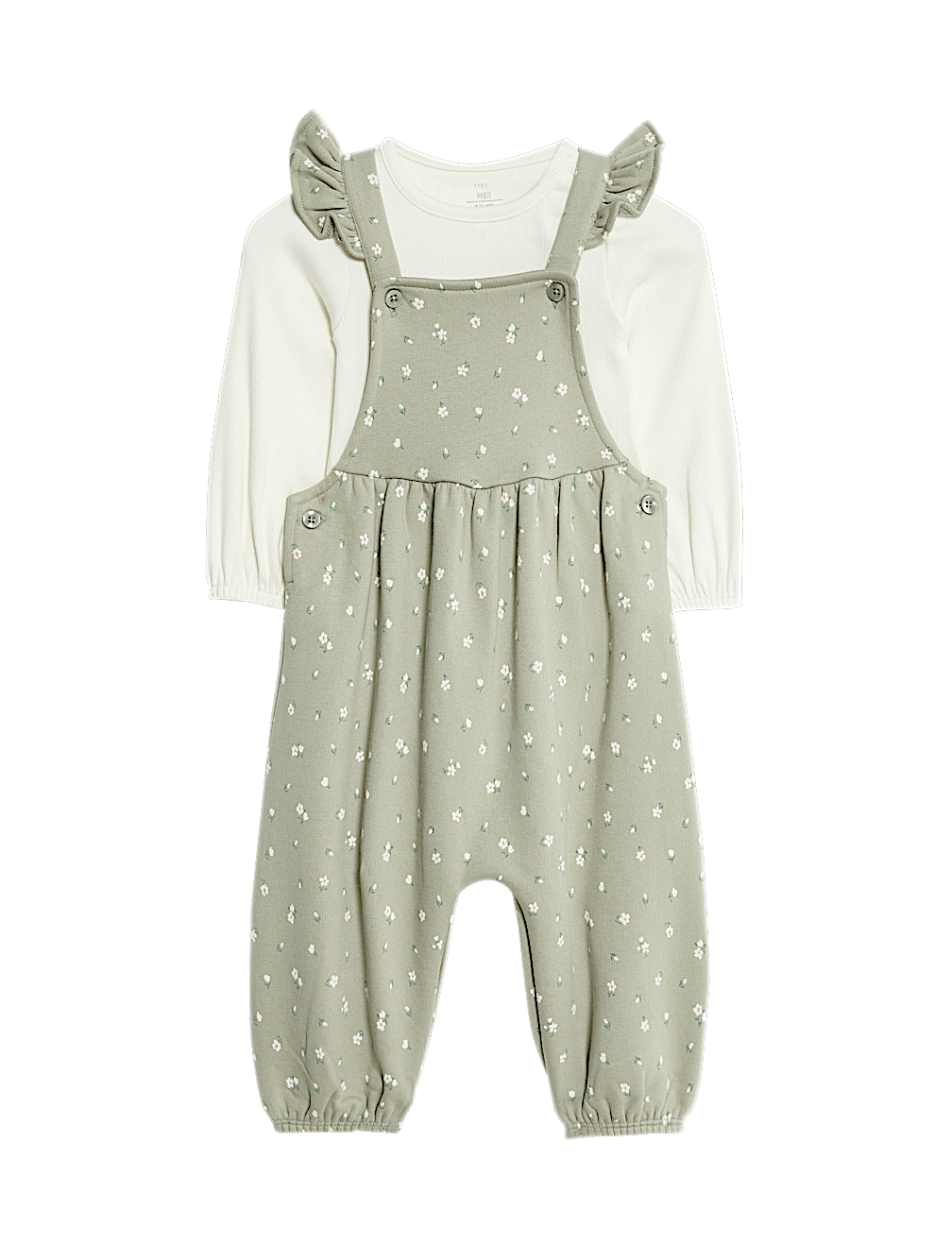 2pc Cotton Rich Patterned Dungaree Outfit (0 Mths - 3 Yrs)