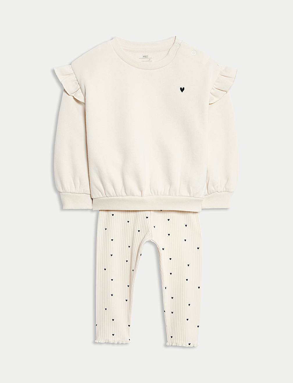 2pc Cotton Rich Jersey Heart Outfit (0 Mths - 6 Yrs)