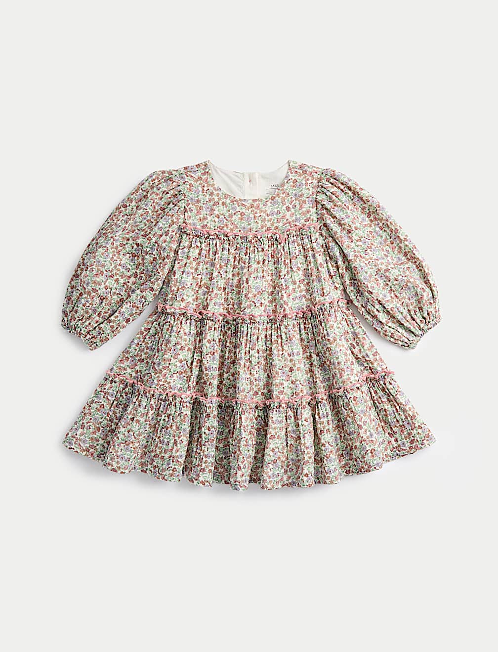 Cotton Ditsy Floral Tiered Dress(0-6 Yrs)