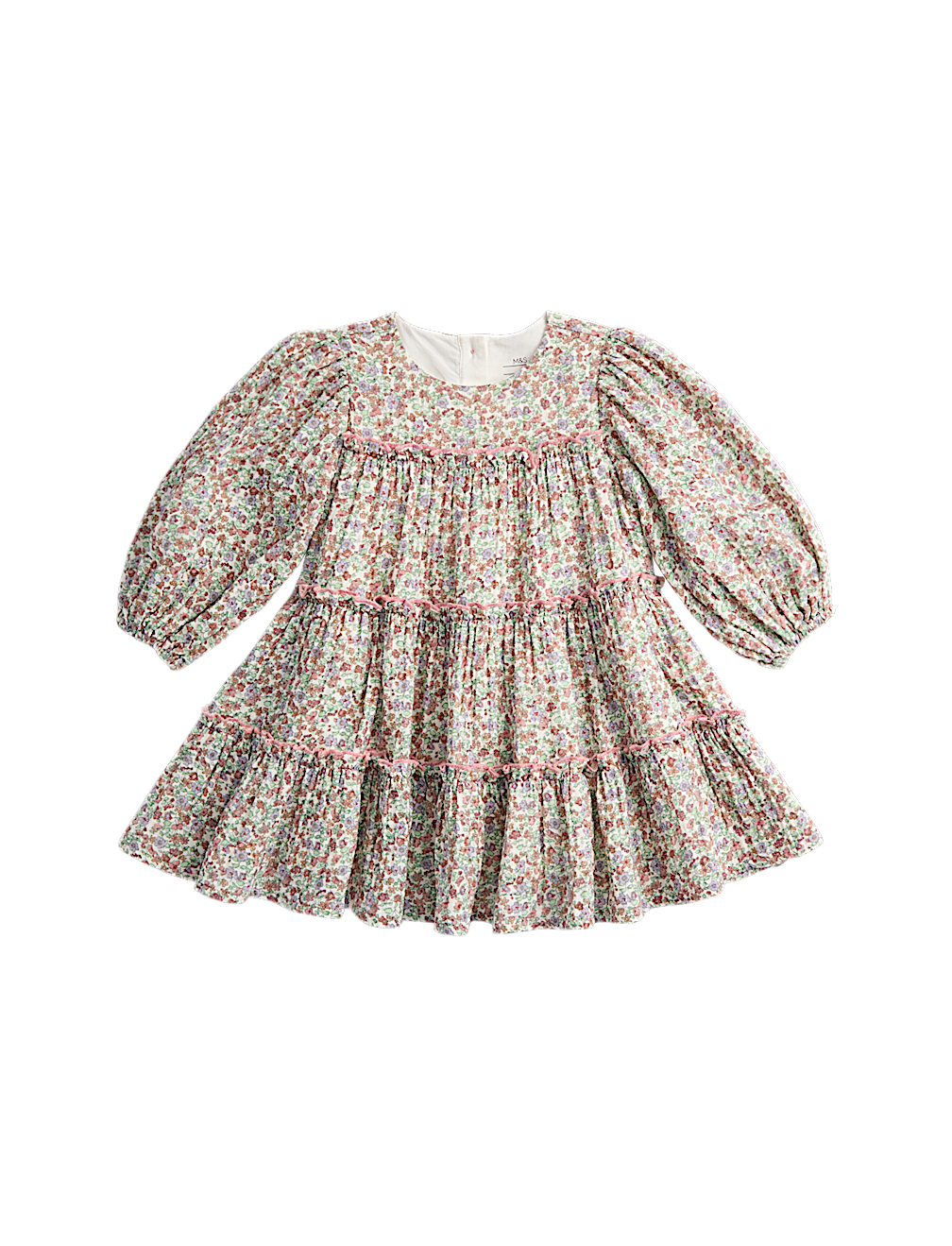 Cotton Ditsy Floral Tiered Dress(0-6 Yrs)