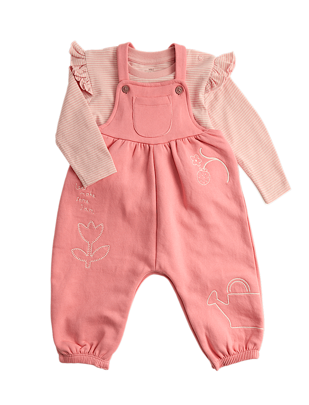 2pc Cotton Rich Jersey Dungarees with Top (0-3 Yrs)