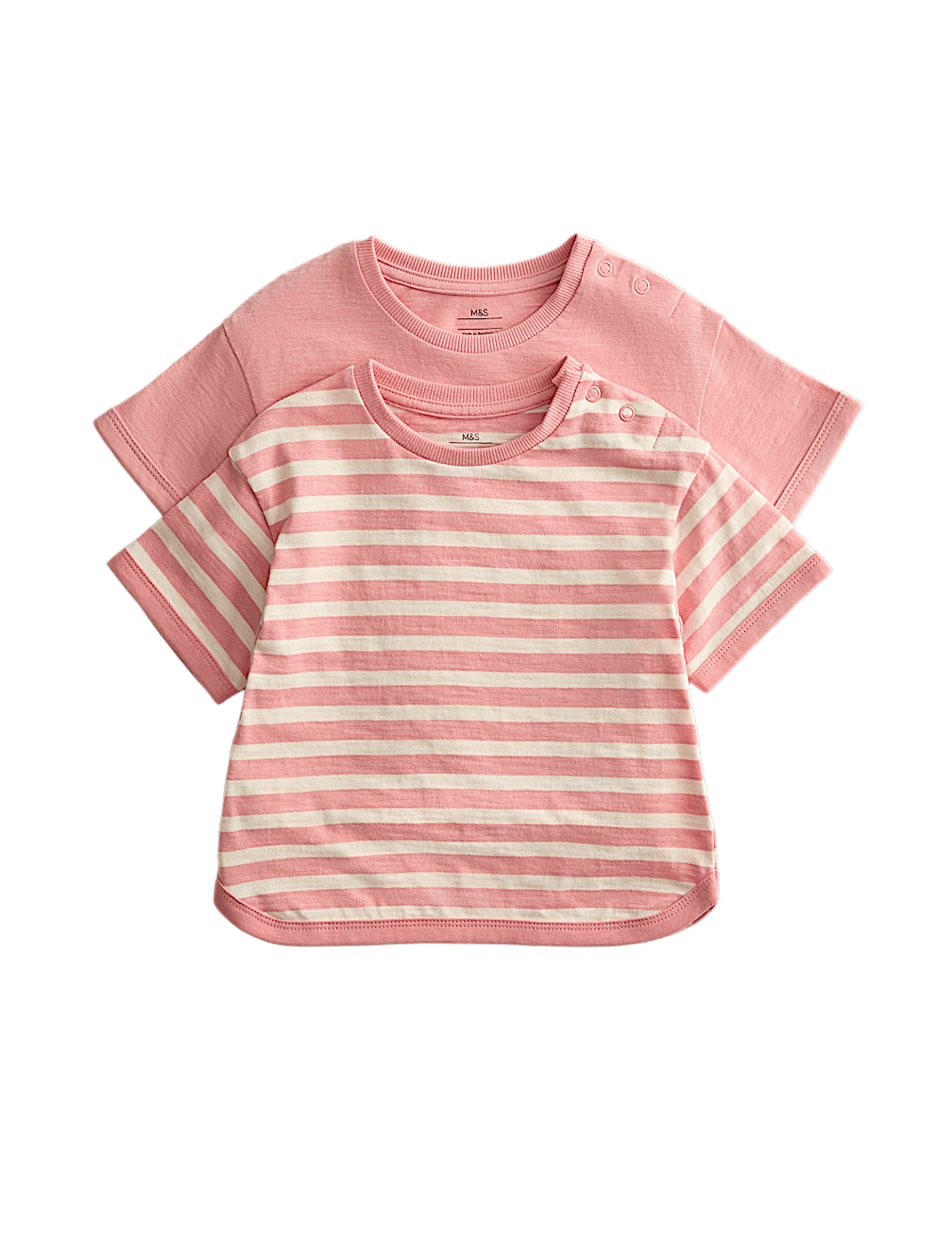 2 Pack Pure Cotton Patterned Tops (0-5 Yrs)