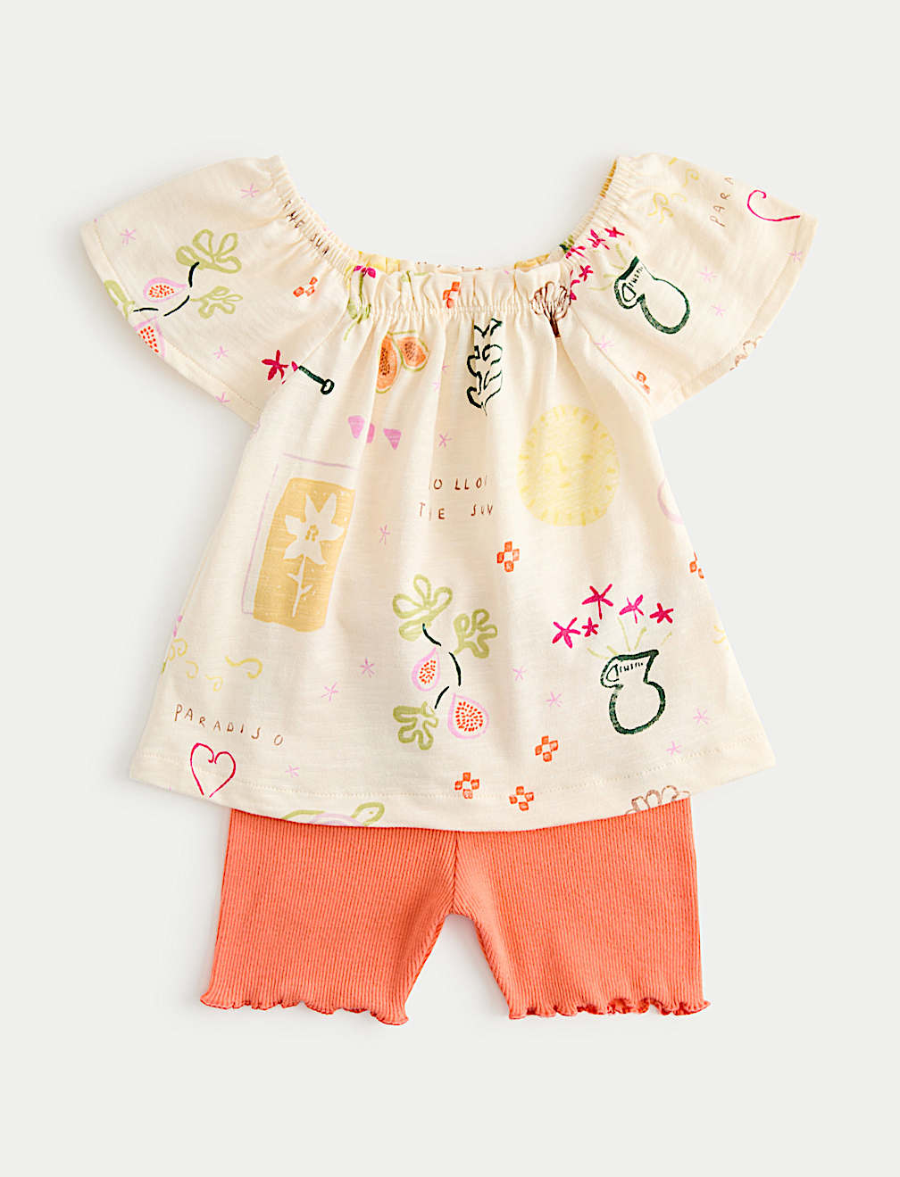 Cotton Rich Printed Top & Bottom Set (0 Months-5 Years)