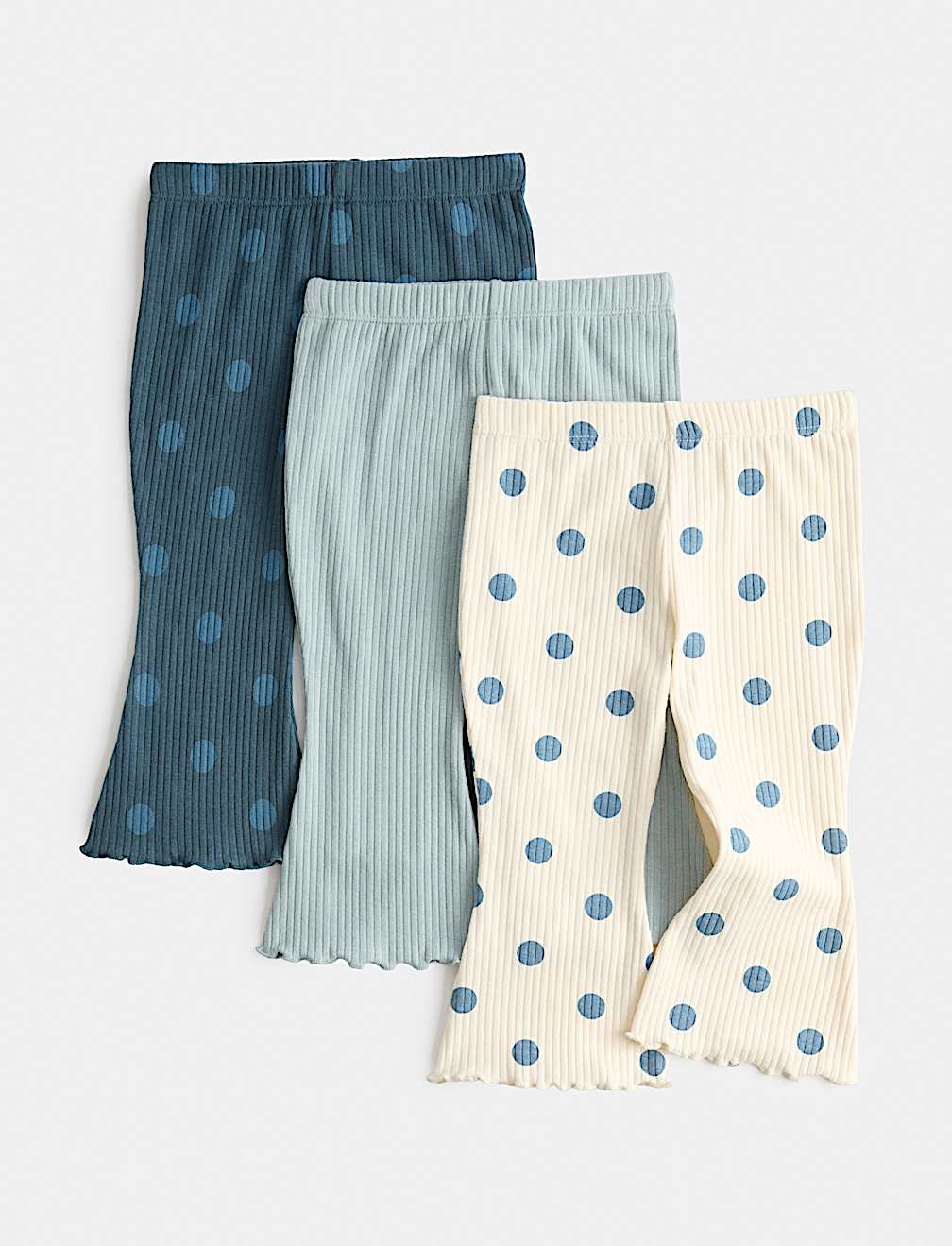 3 Pack Cotton Rich Spotty Kickflare Leggings (0-5 Yrs)