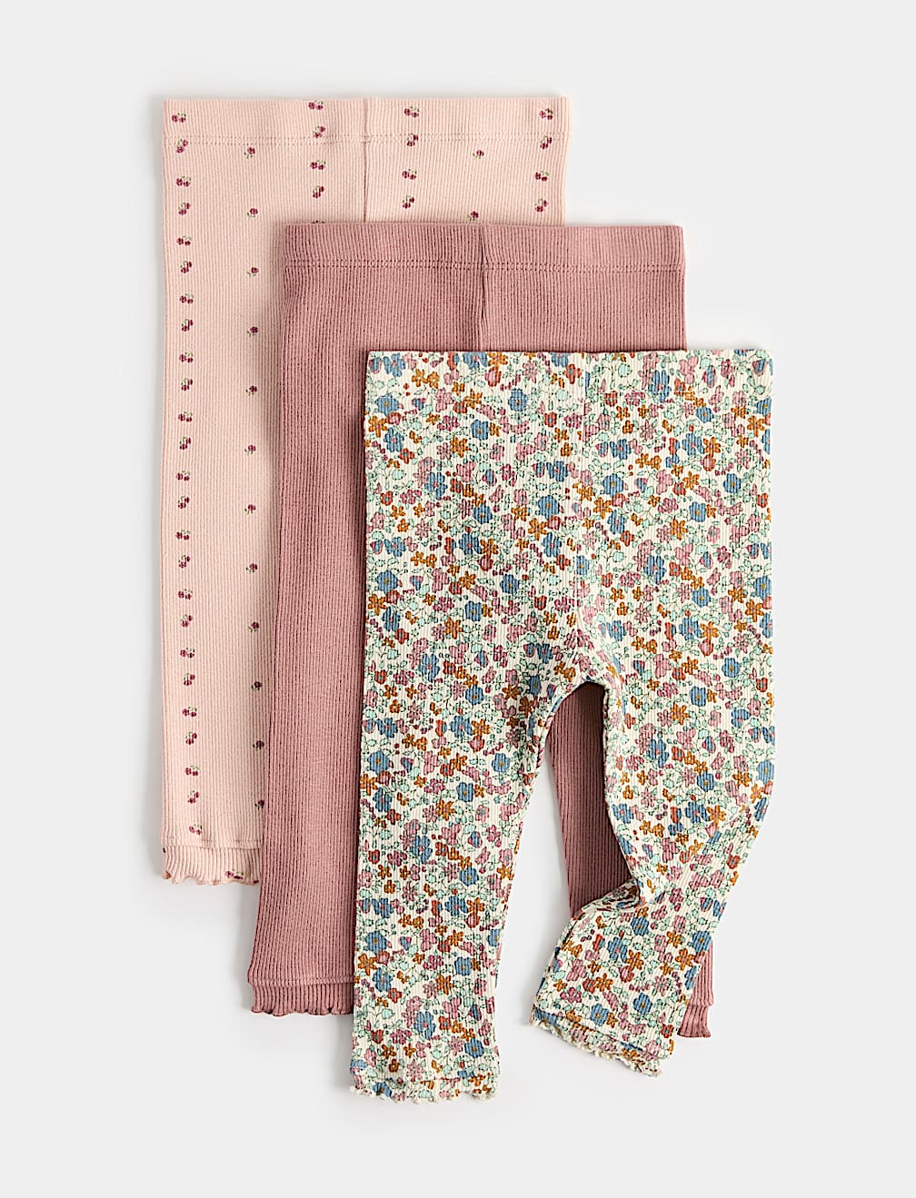3 Pack Cotton Rich Jersey Floral Leggings (0-5 Yrs)