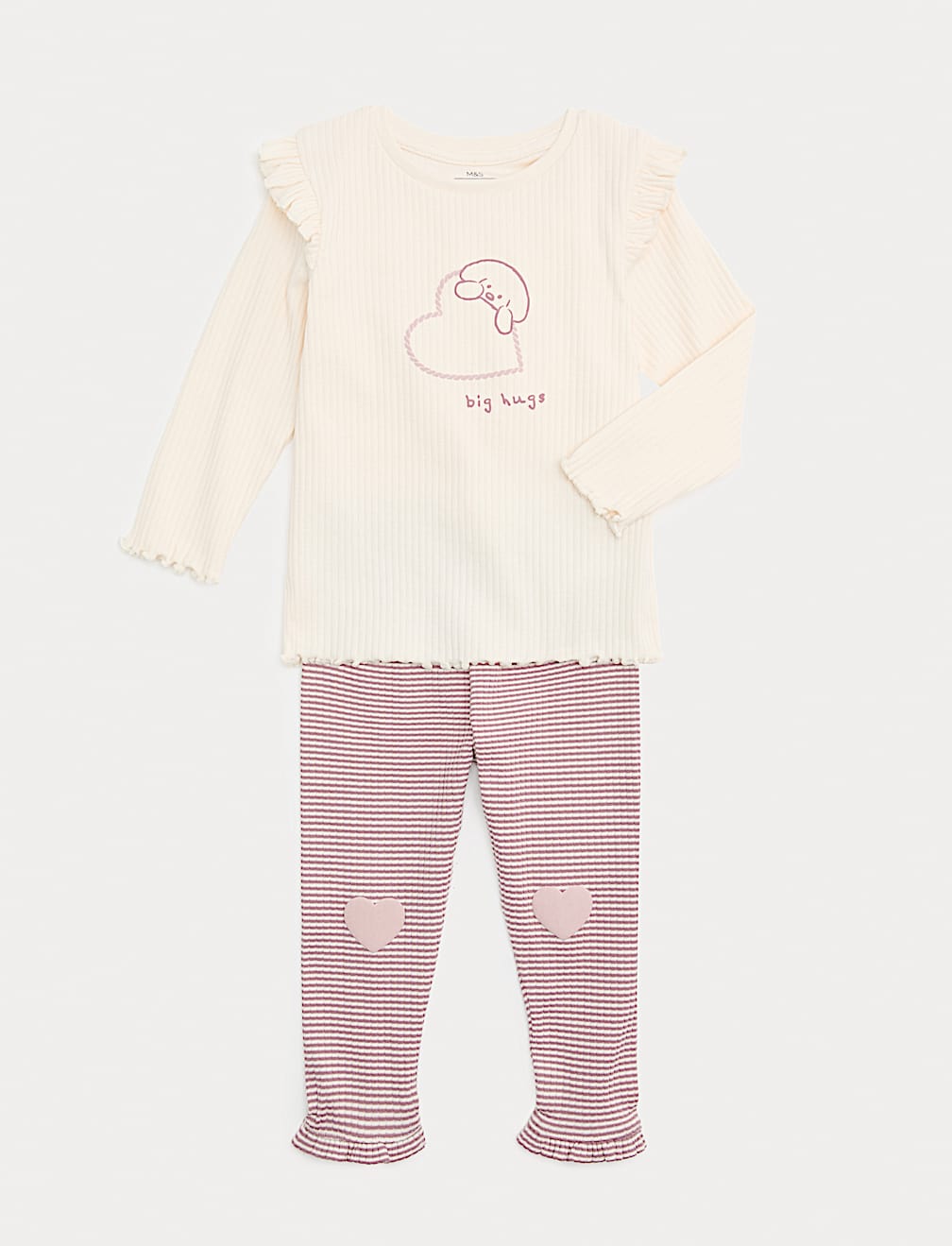 2 Piece Heart Dog Outfit (0-3 Yrs)