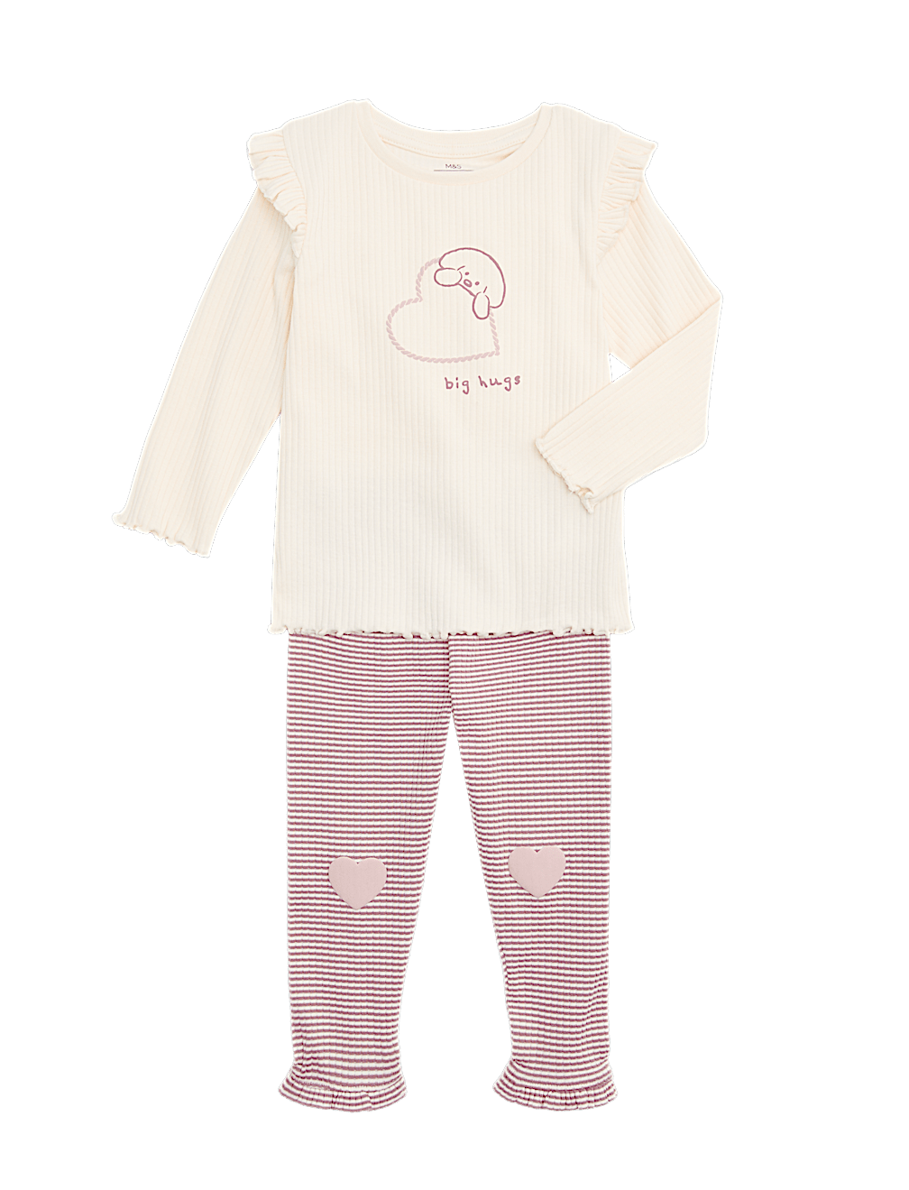 2 Piece Heart Dog Outfit (0-3 Yrs)