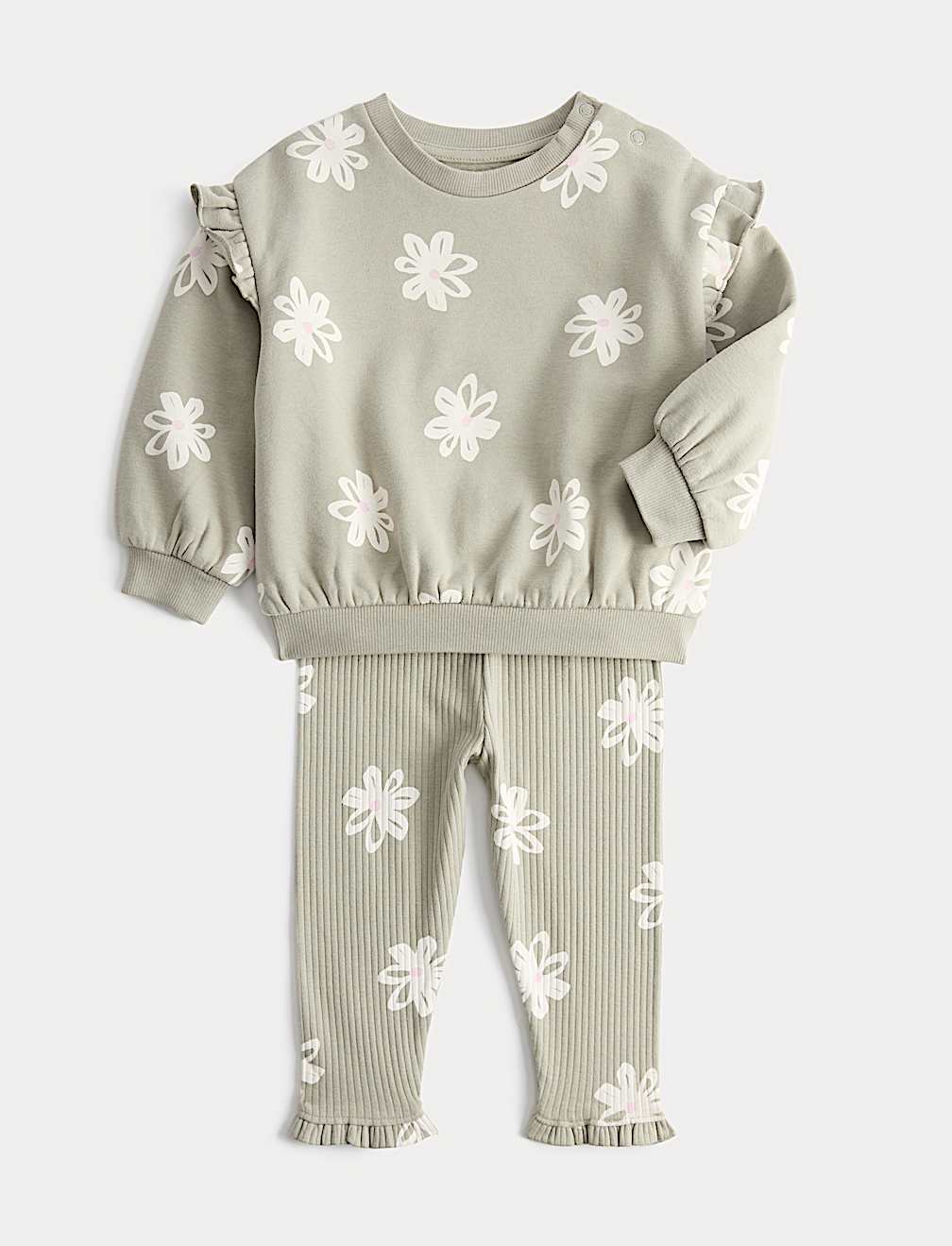 2 Piece Cotton Rich Floral Sweat Outfit (0-5 Yrs)