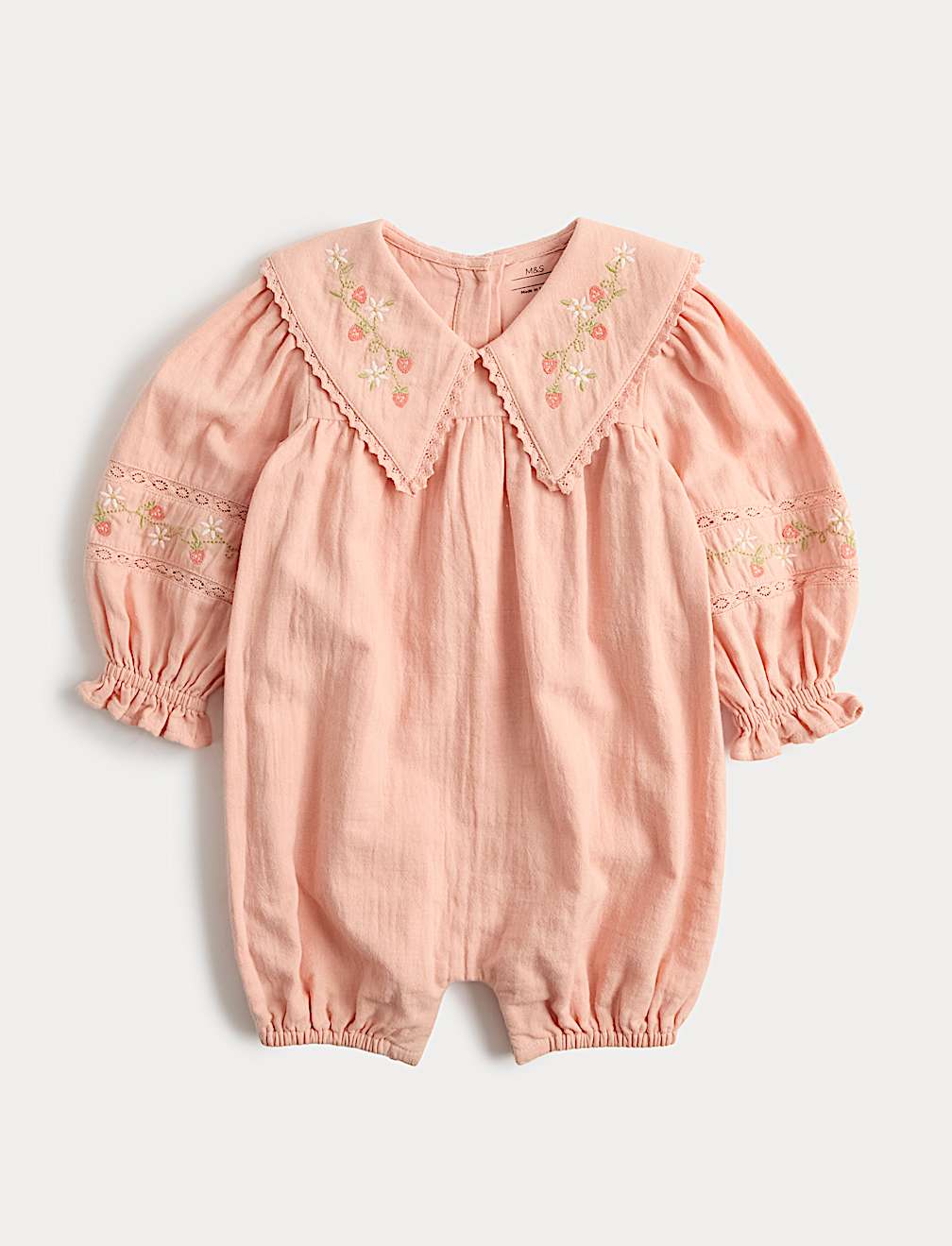 Pure Cotton Embroidered Romper (0-3 Yrs)