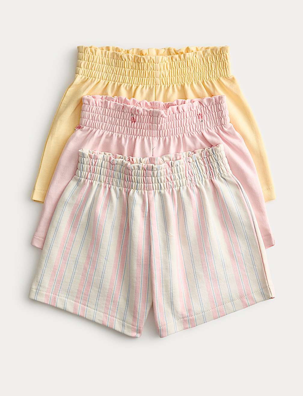 3 Pack Pure Cotton Multi Pattern Shorts (0-5 Yrs)