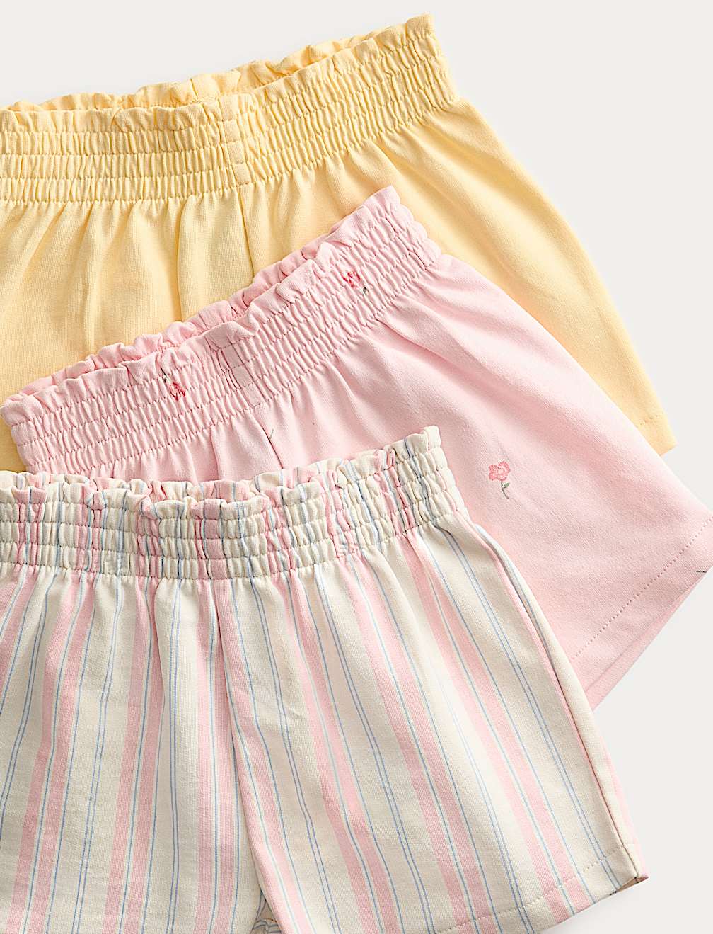 3 Pack Pure Cotton Multi Pattern Shorts (0-5 Yrs)