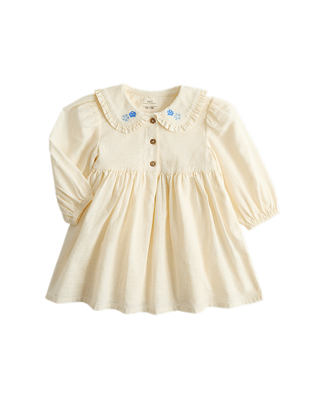 Pure Cotton Embroidered Sailor Collar Dress (0-5 Years)