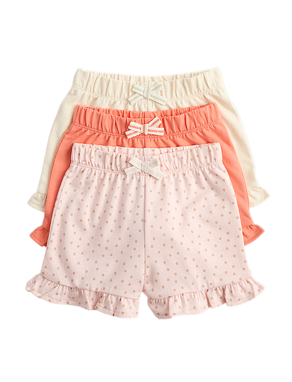 3 Pack Pure Cotton Patterned Shorts (0-5 Yrs)