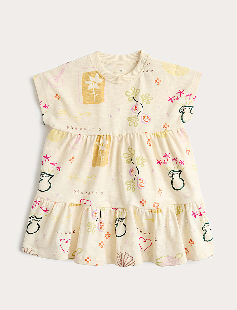 Pure Cotton Jersey Paradiso Print Dress (0-5 Yrs)