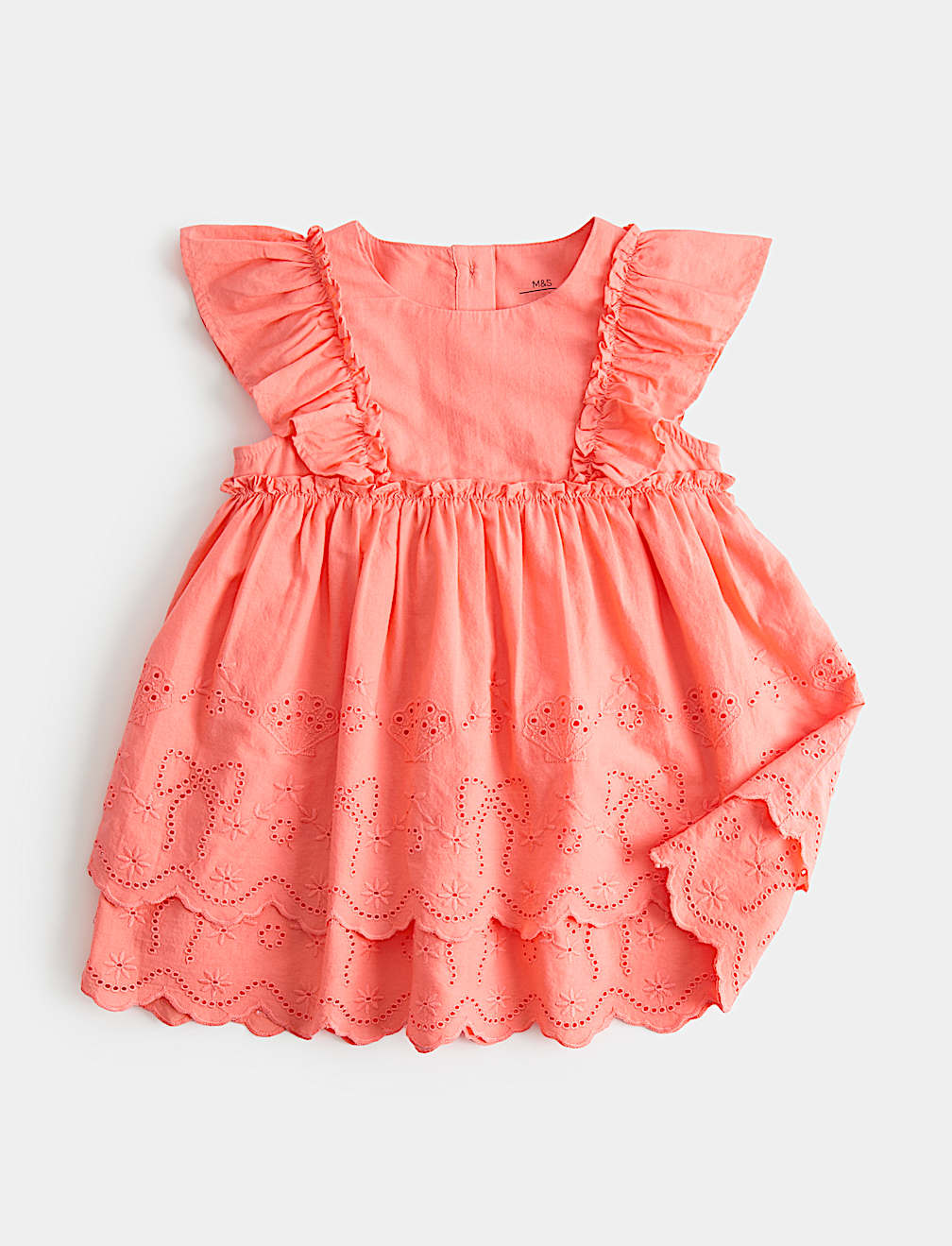 Pure Cotton Broderie Dress (0-5 Yrs)