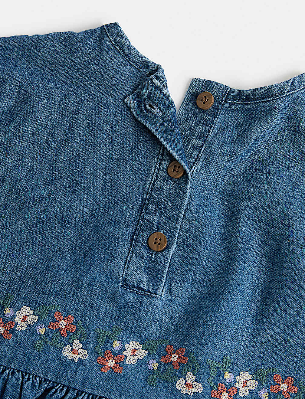 Cotton Rich Embroidered Dress with Tights (0-5 Yrs)