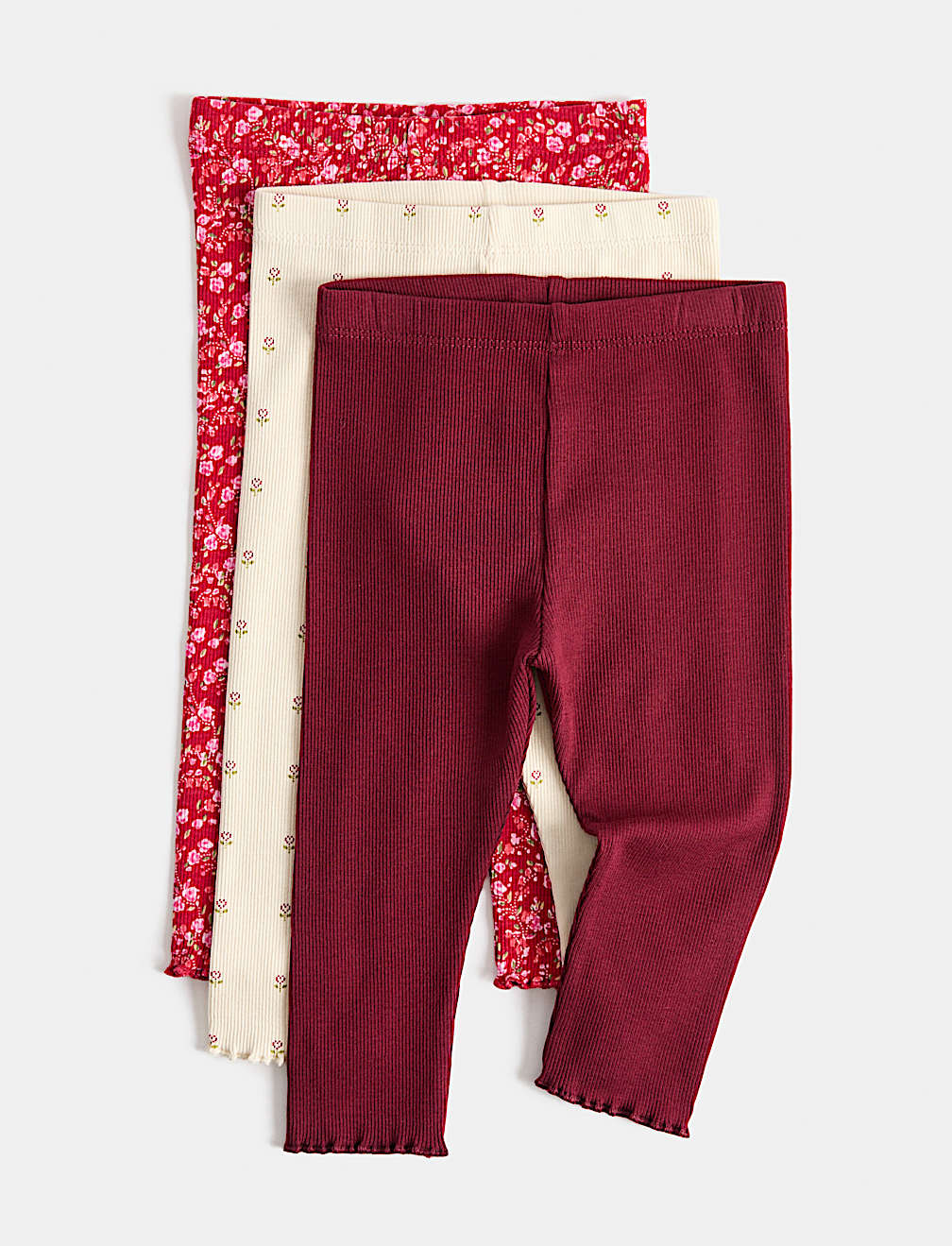 3pk Cotton Rich Patterned Leggings