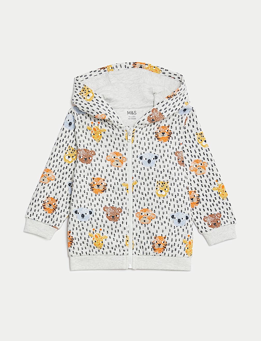 Cotton Rich Animal Print Zip Hoodie (0-3 Yrs)