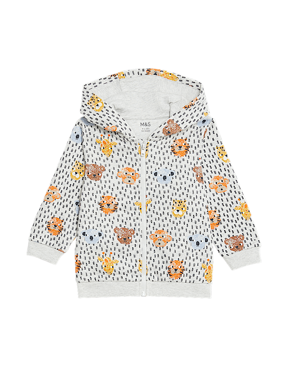 Cotton Rich Animal Print Zip Hoodie (0-3 Yrs)