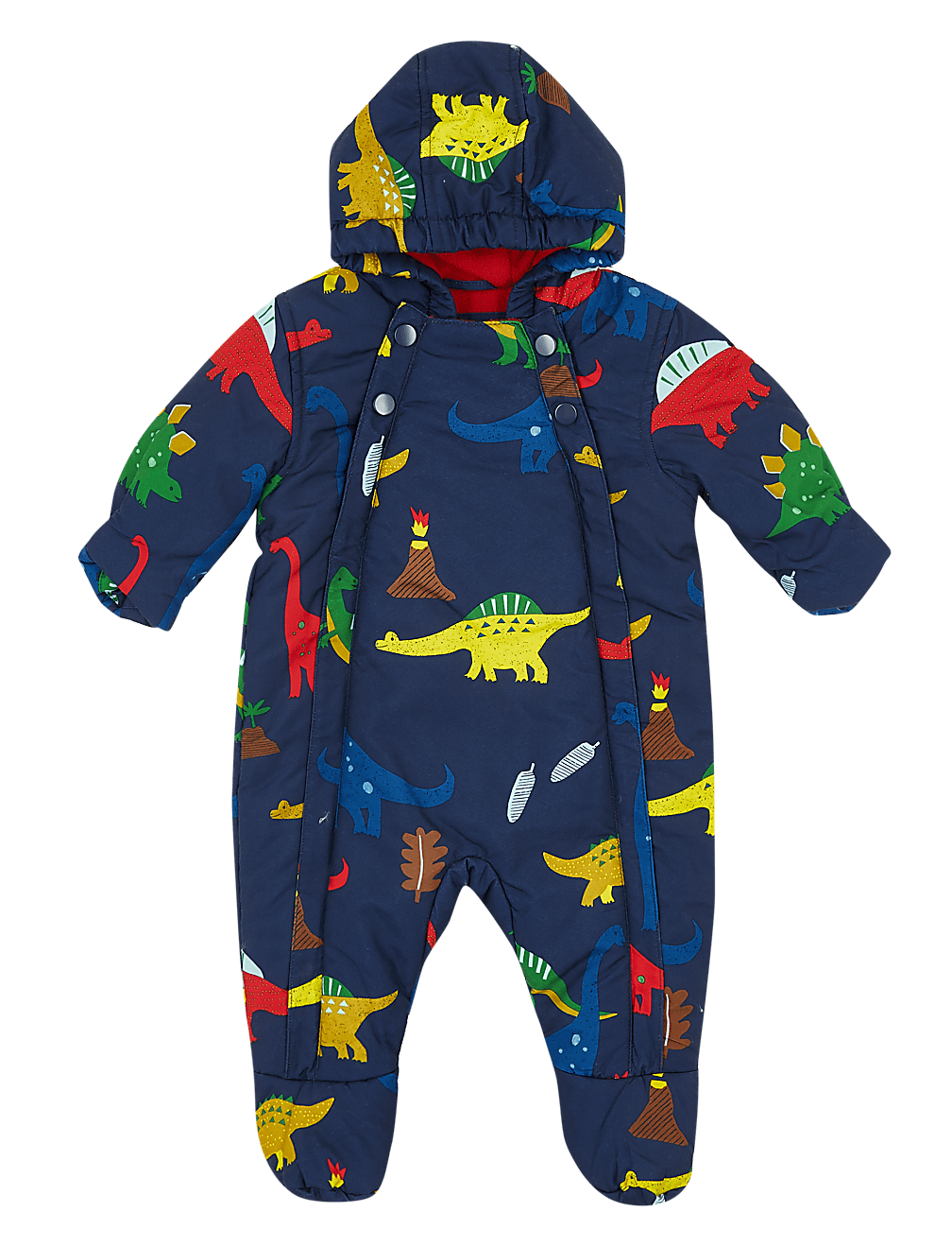 Hooded Padded Dinosaur Snowsuit (0-3 Yrs)