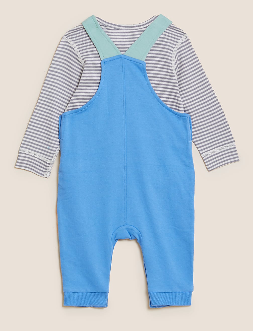 2pc Cotton Rich Dinosaur Dungaree Outfit (0-3 Yrs)
