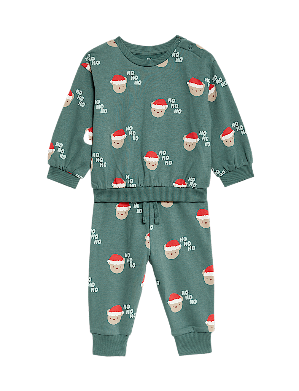2pc Cotton Rich Santa Bear Sweat Outfit (0-3 Yrs)