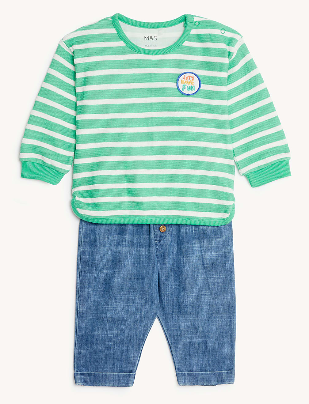 2pc Cotton Rich Striped Outfit