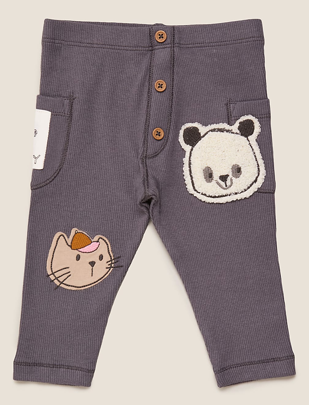 Cotton Panda Appliqué Leggings