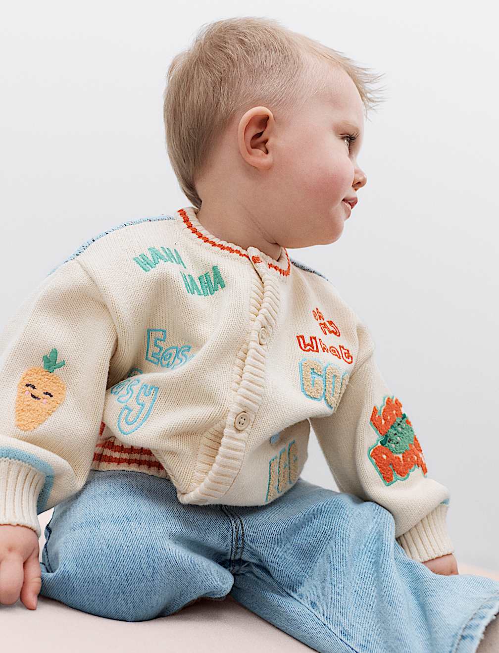 Pure Cotton Graphic Cardigan (0-5 Yrs)