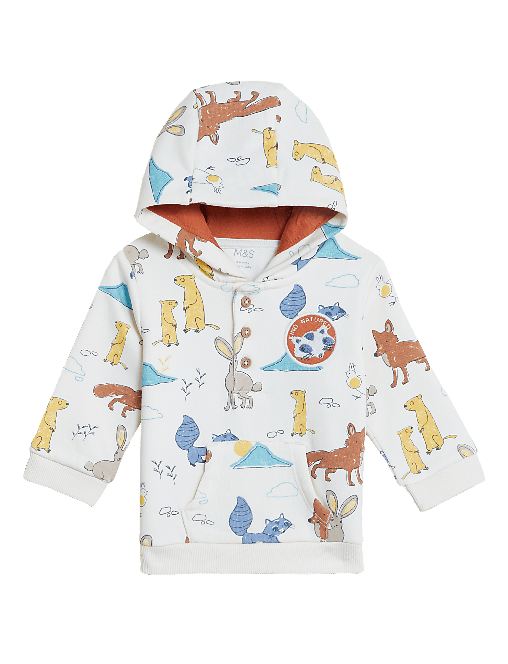 Cotton Rich Animal Print Hoodie (0-3 Yrs)