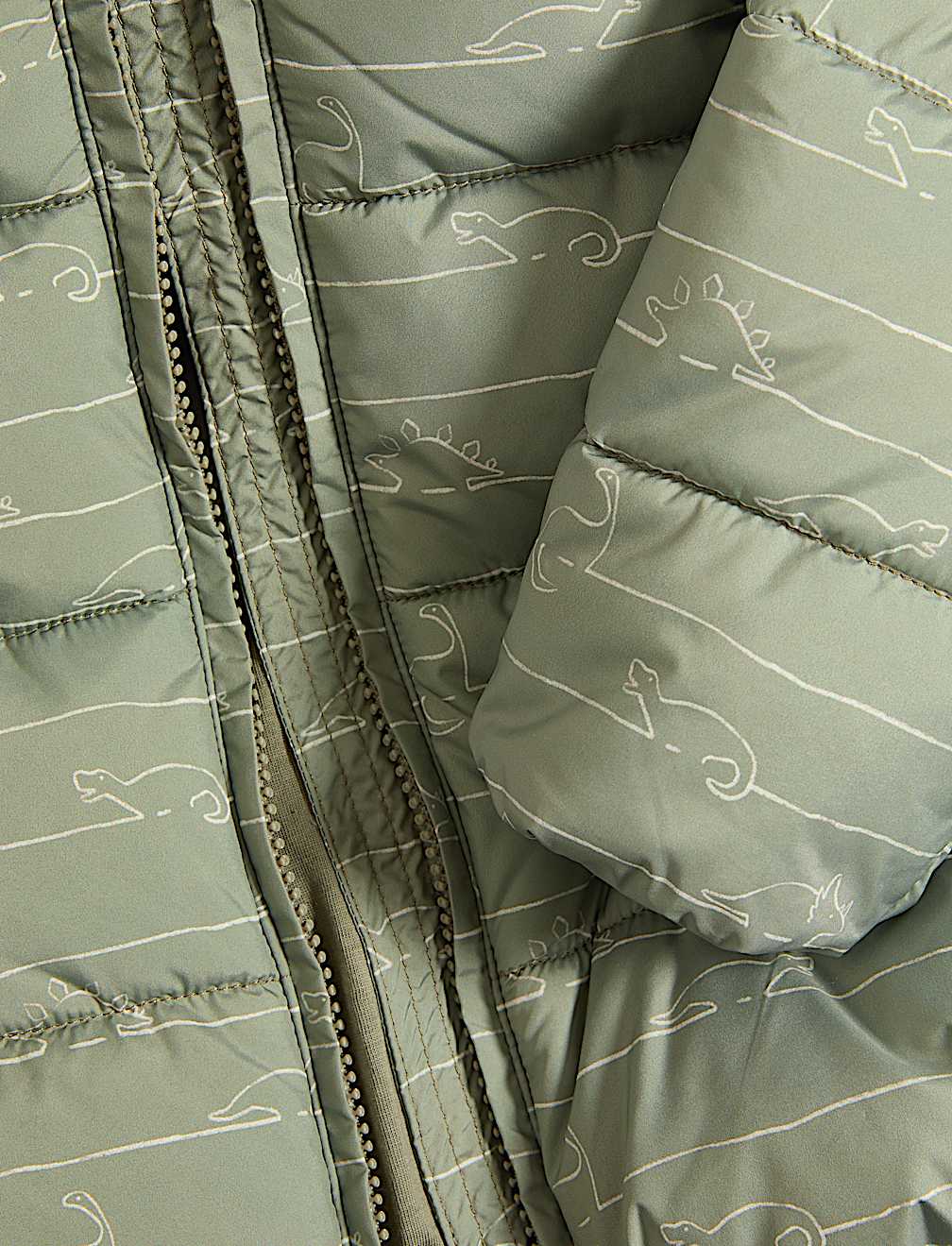 Dinosaur Print Hooded Padded Coat (0-3 Yrs)