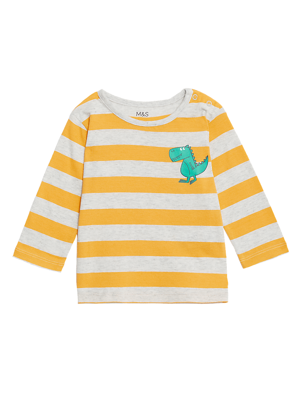 Pure Cotton Striped Dinosaur Top