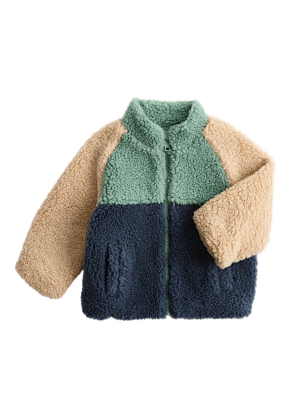 Borg Colour Block Funnel Neck Jacket (0-5 Yrs)