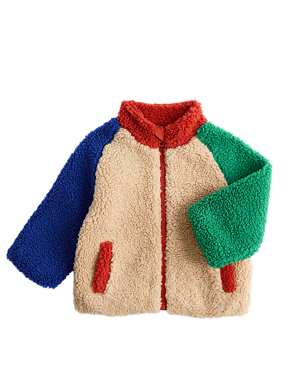 Borg Colour Block Funnel Neck Jacket (0-5 Yrs)