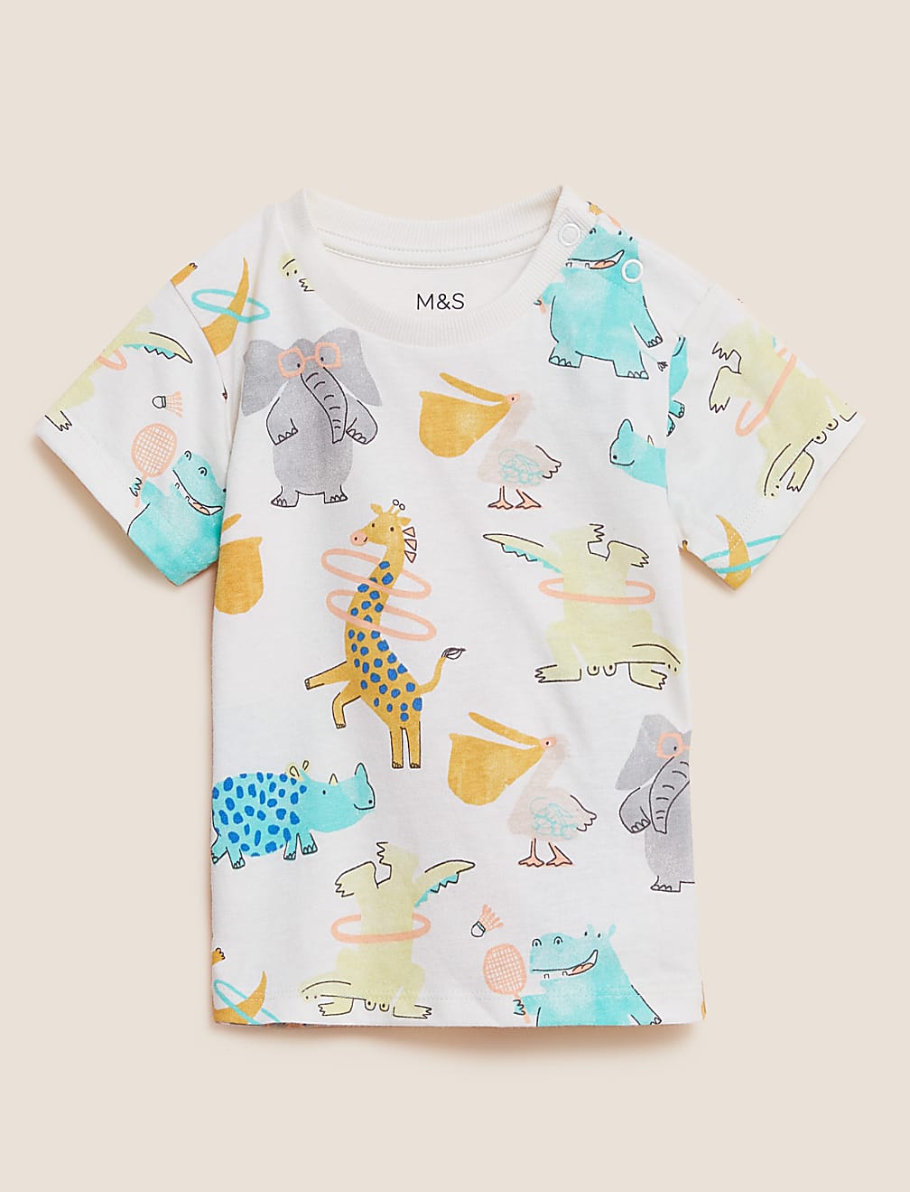 Pure Cotton Zoo Animal T-Shirt (0-3 Yrs)