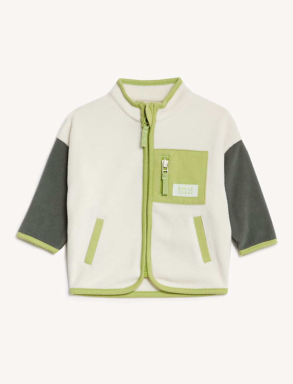 Fleece Colour Block Zip Jacket