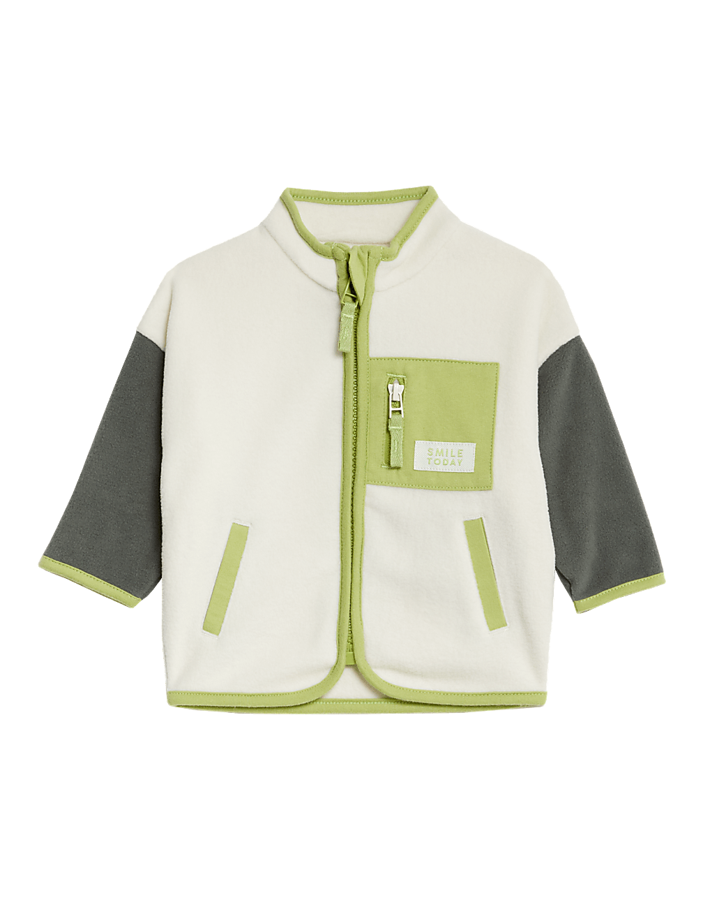 Fleece Colour Block Zip Jacket