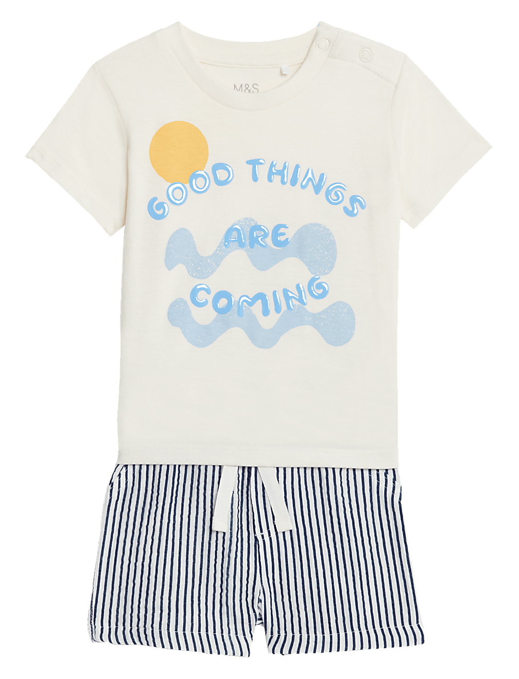 2pc Pure Cotton Slogan Outfit