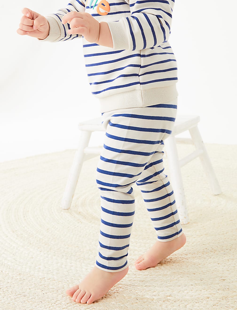 Cotton Rich Striped Leggings
