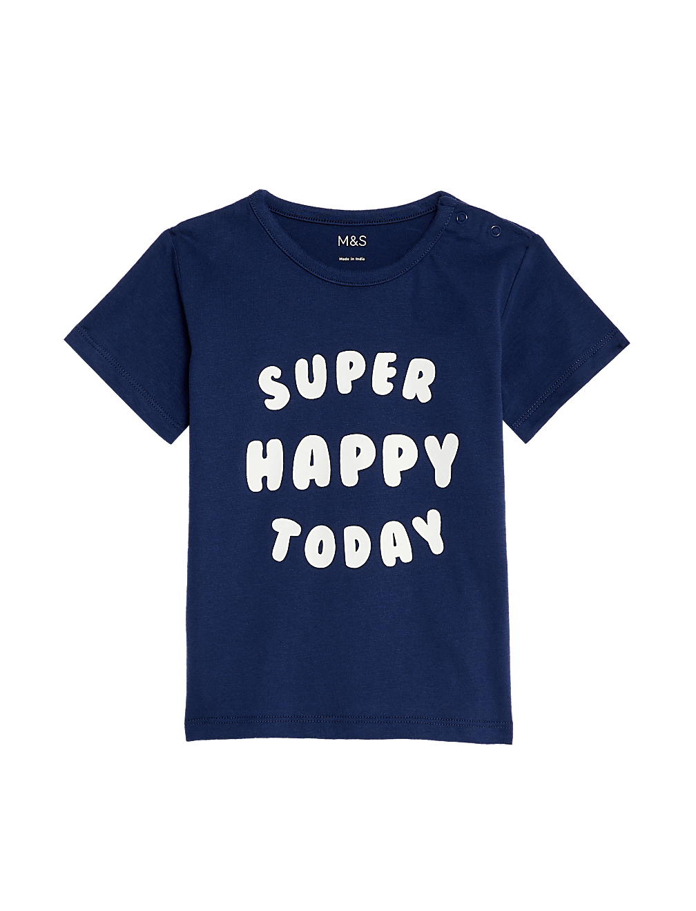 Pure Cotton Super Happy Slogan T-Shirt (0-3 Yrs)